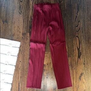 Burgundy Pleated Pants